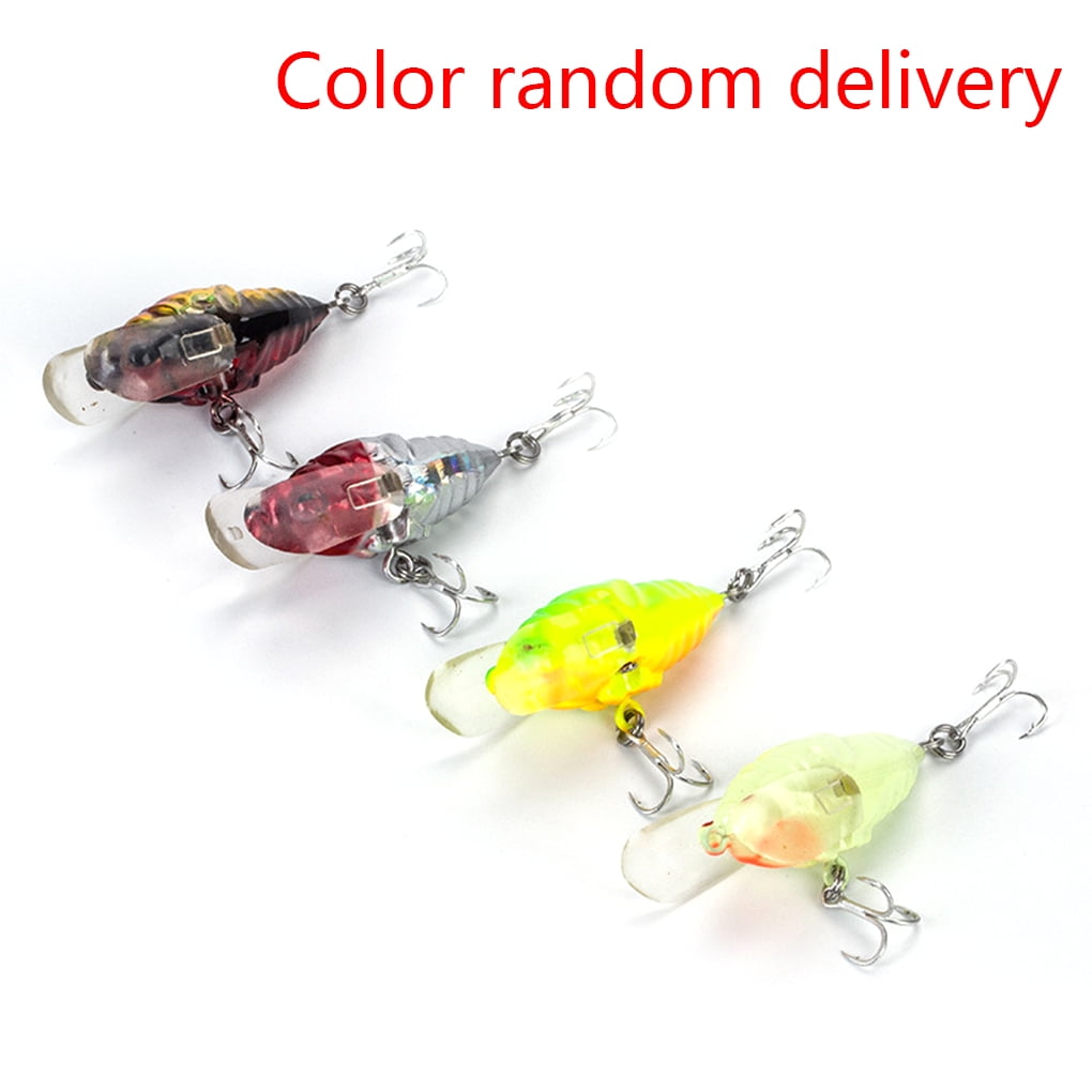 5cm 4pcs Cicada Bass Insect Fishing Lures Crank Bait Floating Tackle WIth Box